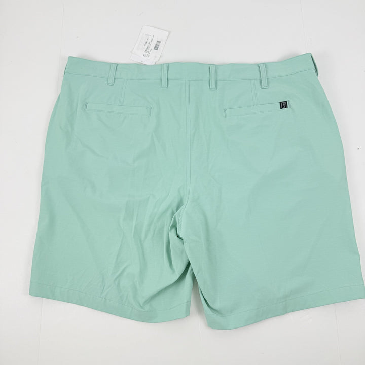 Translation missing: en.Pga Tour Men's Flat-Front 4-Way Stretch 9" Shorts - Cockatoo Heather Green-42W