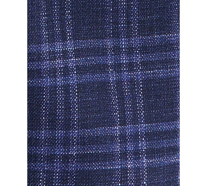Translation missing: en.Michael Kors Kent Mens Classic-Fit Sport Coat Stretch Plaid Midnight Navy-50R