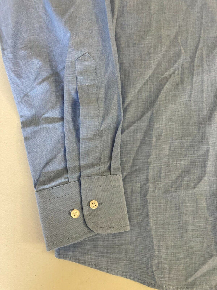 Translation missing: en.The Men's Store Contemporary Fit End-on-End Solid Dress Shirt Blue Bay-15 34/35