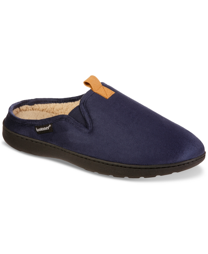 Translation missing: en.isotoner Advanced Memory FoamMicrosuede Hoodback Slip Men's Slippers Navy-Med8-9