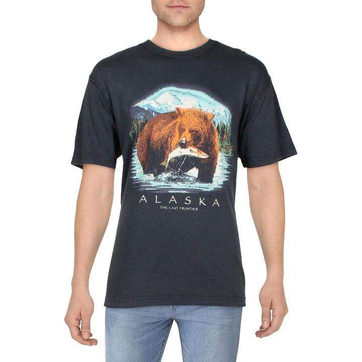 Translation missing: en.Cotton On Mens Premium Loose Fit Alaska The Last Frontier T-Shirt Indigo-Large