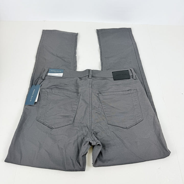 Translation missing: en.Perry Ellis Men's Double-Weave Slim-Fit 5-Pocket Pants Magnet Grey-32x32
