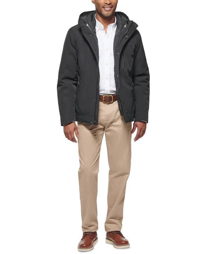 Translation missing: en.Club Room Men's 3-in-1 Hooded Jacket in Black-Size 2XL