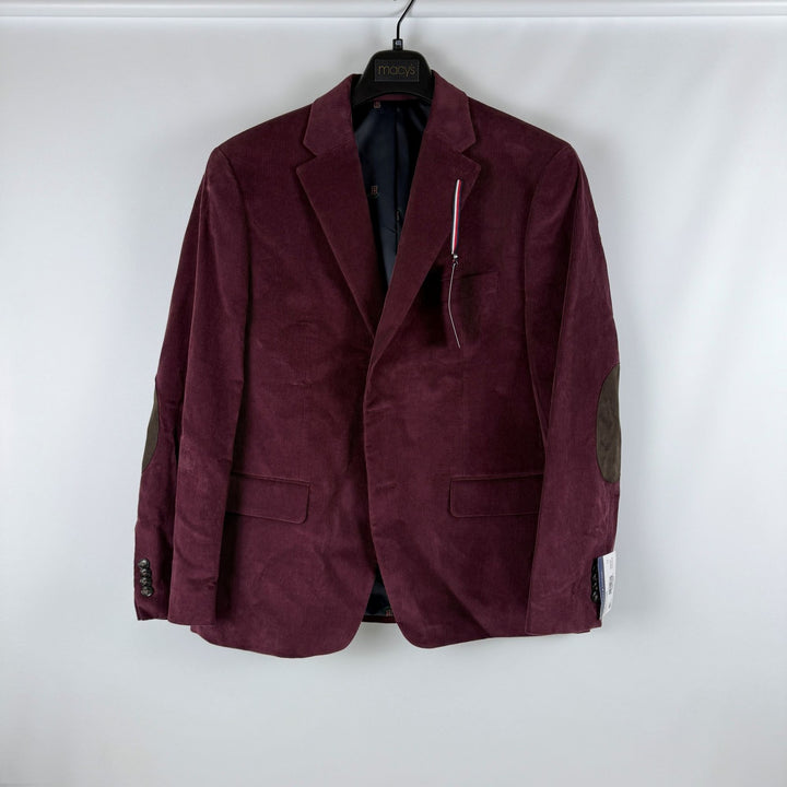Translation missing: en.Tommy Hilfiger Men's Modern-Fit Corduroy Elbow Patch Sport Coat - Burgundy-40S