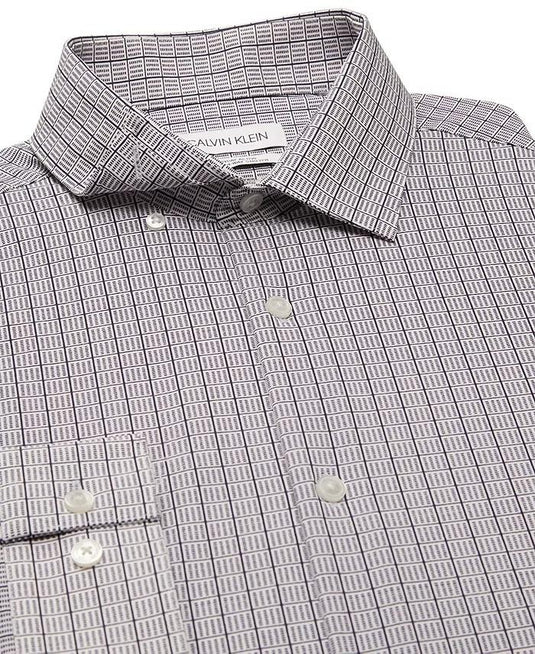 Translation missing: en.Calvin Klein Mens Slim-Fit Performance Untuck Geometric Print Dress Shirt-Medium