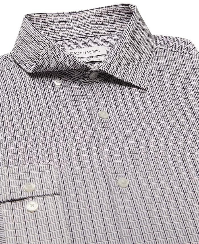 Translation missing: en.Calvin Klein Mens Slim-Fit Performance Untuck Geometric Print Dress Shirt-Medium