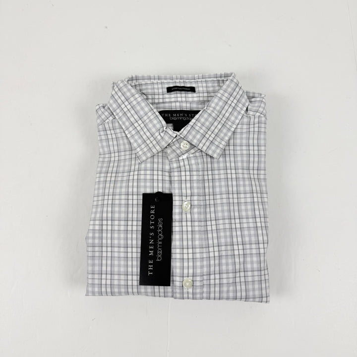Translation missing: en.The Men's Store  Bi-Color Plaid Classic Fit Shirt Grey-2XL