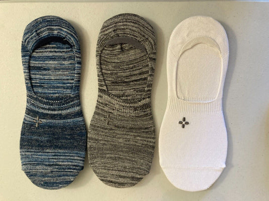 Translation missing: en.Sun + Stone Men's 3-Pk. No-Show Socks Blue Multi Size  7-12 Sock Size 10-13