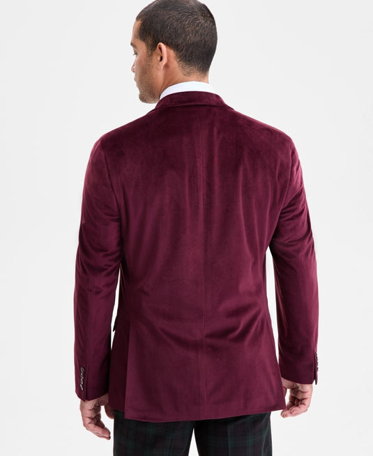 Translation missing: en.Bar III Men's Slim-Fit Smooth Velvet Sport Coat Burgundy-36S