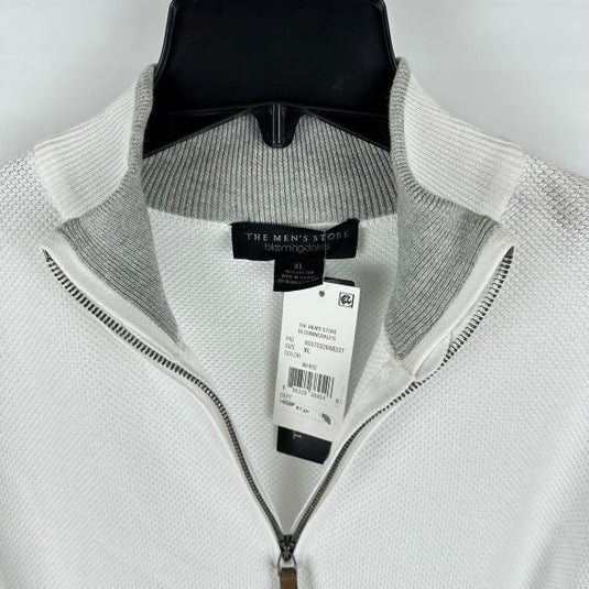 Translation missing: en.The Men's Store Cotton Birdseye Regular Fit Half Zip Mock Neck Sweater White-XL