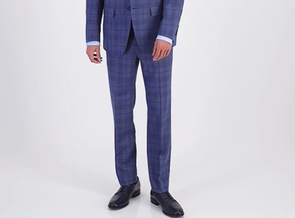 Translation missing: en.Calvin Klein Jerome Dress Pants Men 36x34 Blue Slim-Fit Wool Blend Stretch Plaid