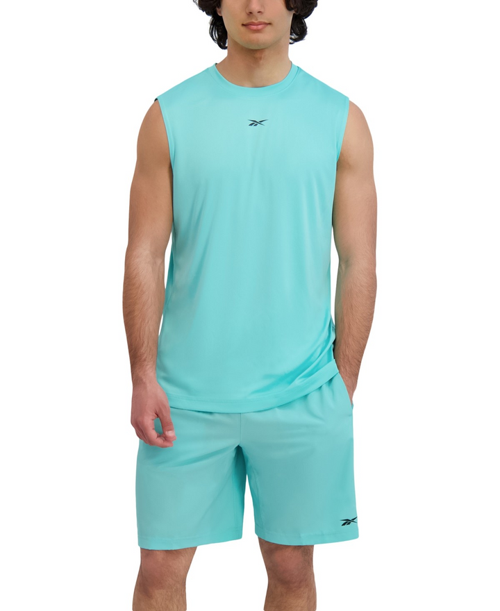 Translation missing: en.Reebok Men's Sleeveless Logo Tech Tank Top Aqua-Medium
