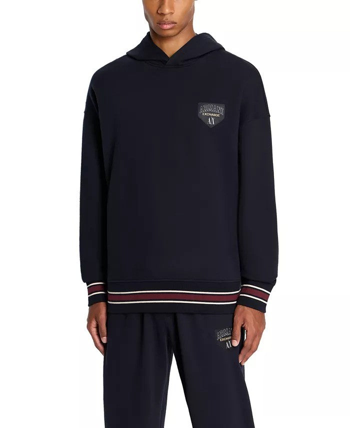Translation missing: en.A|X Armani Exchange Hoodie Men's 2XL Navy Long-Sleeve Collegiate Logo Cotton Bld