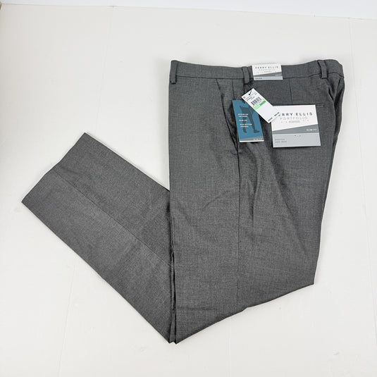 Translation missing: en.Perry Ellis Portfolio Men's Slim-Fit Performance Stretch Dress Pants Alloy-34x29