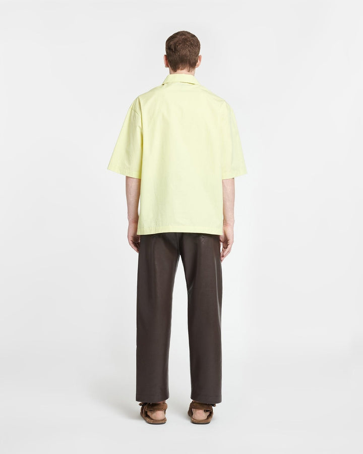 Translation missing: en.Nanushka Mens Caspian Heavy Poplin Cotton Lumen Yellow Button Shirt-Medium