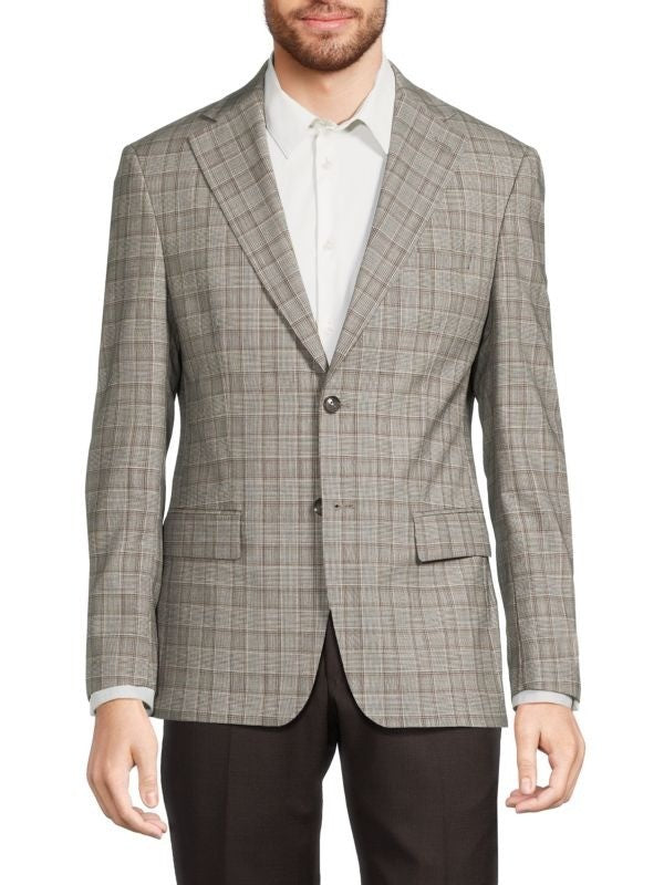 Translation missing: en.Tallia Verdello Men's Slim-Fit Wool Blend Suit Separate Jacket Cream/Brown-40R