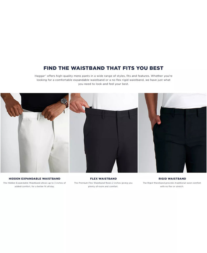 Translation missing: en.Haggar Men's Cool 18Pro Reg-Fit Expand Waist Pleated Dress Pants Dk Grey-44/32
