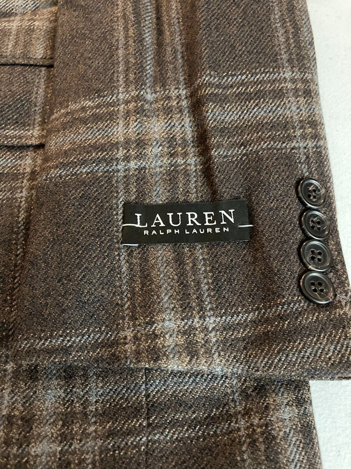 Translation missing: en.Lauren Ralph Lauren Lexington Men's Flex Plaid Wool-Blend Blazer Brown-43R