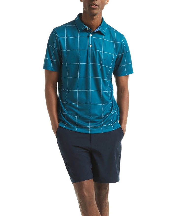 Translation missing: en.Nautica Men's Short Sleeve Windowpane Golf Polo Shirt - Blue Coral - XXL