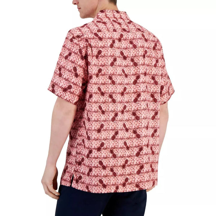 Translation missing: en.Club Room Men's Silk/Rayon Short-Sleeve Elevated Pineapple Shirt Red Combo-XL