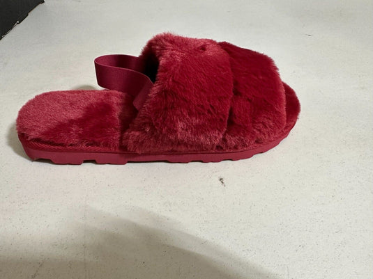 Translation missing: en.Inc International Concepts Men's Faux-Fur Slippers in Red-S 6-7