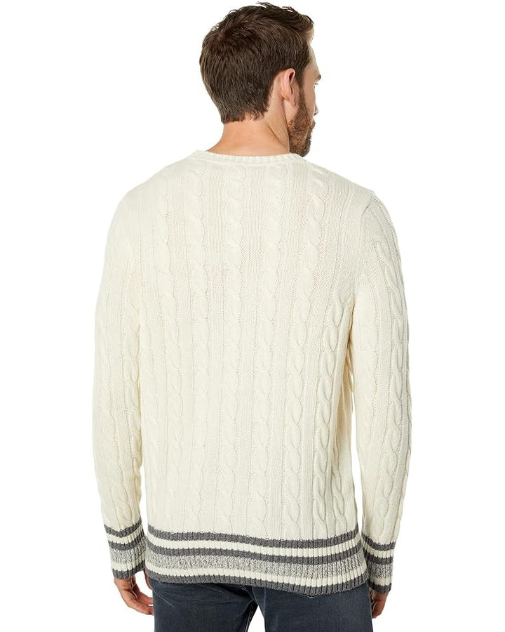 Translation missing: en.Benson Men's Aspen Relaxed-Fit Cable-Knit Sweater in Cream-Medium