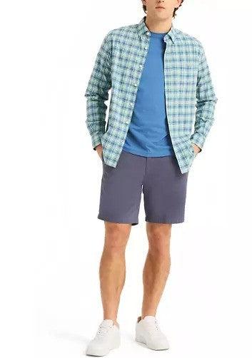 Translation missing: en.Nautica Men's Classic-Fit Plaid Button-Down Shirt - Antigua Surf-Small