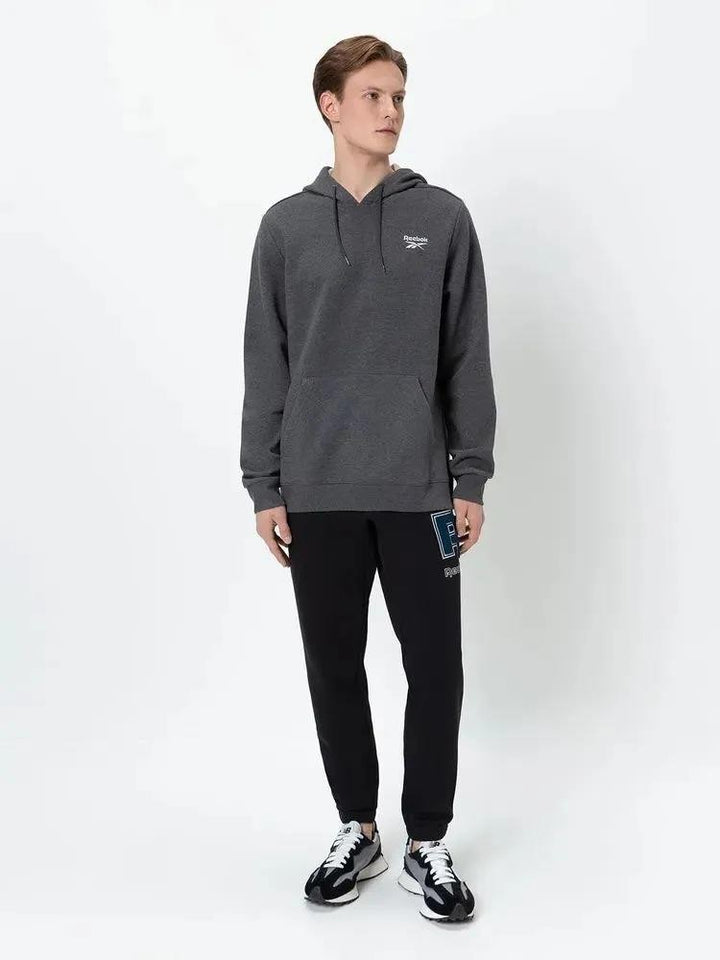 Translation missing: en.Reebok Identity Hoodie Dark Grey Heather Size Small Fleece Logo Mens Reg Fit