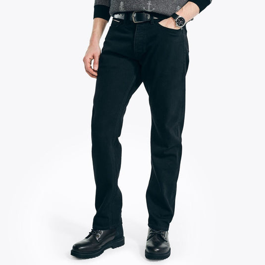 Translation missing: en.Nautica Men's Straight-Fit Button-Fly Jeans - Dark Obsidian Wash-34x32