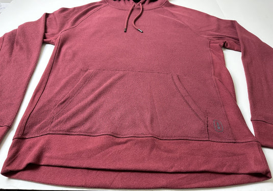 Translation missing: en.Bass Outdoor Men's Bay Stretch Waffle-Knit Hoodie in Oxblood Red-Small