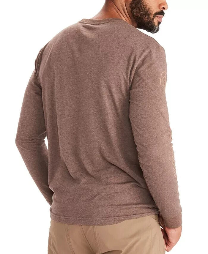 Translation missing: en.MARMOT Men's Wilderness Guide Graphic Long-Sleeve T-Shirt Brown Heather-Small