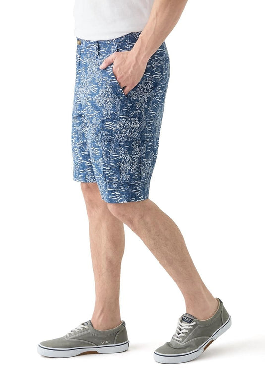 Translation missing: en.Nautica Men's Relaxed Fit Koi Print 9.5in Cargo Shorts - Lapis Blue-32