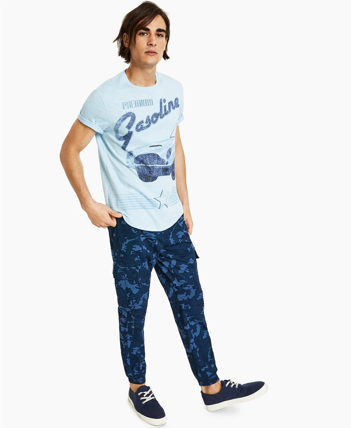 Translation missing: en.Sun + Stone Men's Car Graphic T-Shirt in Lt Blue-Size Small
