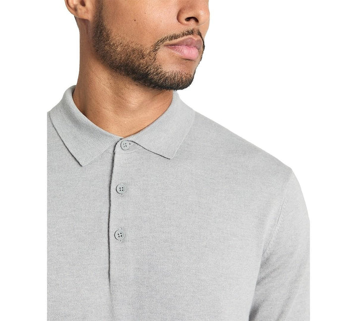 Translation missing: en.Kennth Cole Men's Polo Shirt Grey 2XL Slim-Fit 4-Way Stretch Sweater-Knit