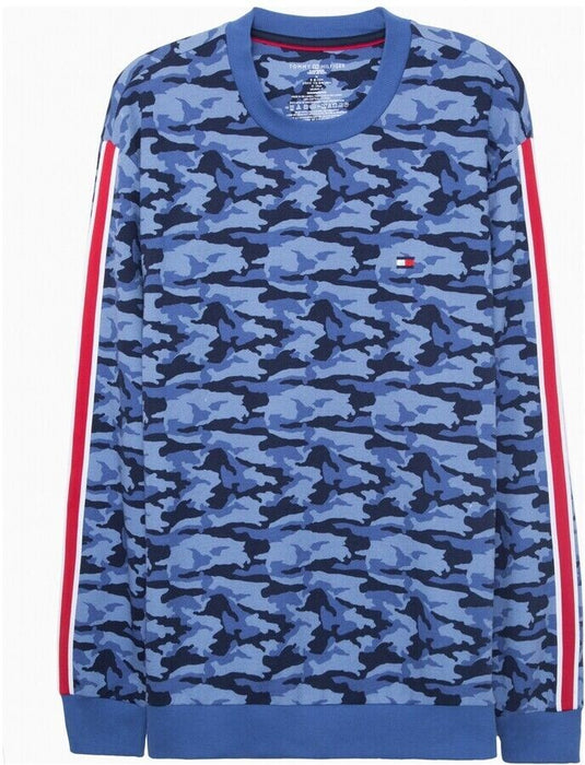 Translation missing: en.Tommy Hilfiger Men's Camo Lounge Long-Sleeve Pajama Top in Blue-Size Medium