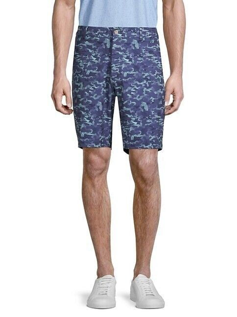 Translation missing: en.Peter Millar Men's Salem Stretch Tropical Camo Performance Shorts Sport Navy-36