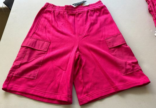 Translation missing: en.Royalty by Maluma Men's Relaxed-Fit Mixed-Media 9-1/2 Utility Shorts Fuchsia-Med