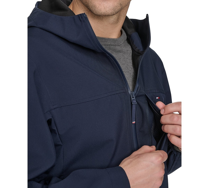 Translation missing: en.Tommy Hilfiger Men's Rain Jacket Size Medium Navy Water Wind Resist Softshell