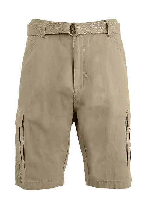 Translation missing: en.Original Blu Rock Belted Cargo Shorts Flat Front Khaki-36
