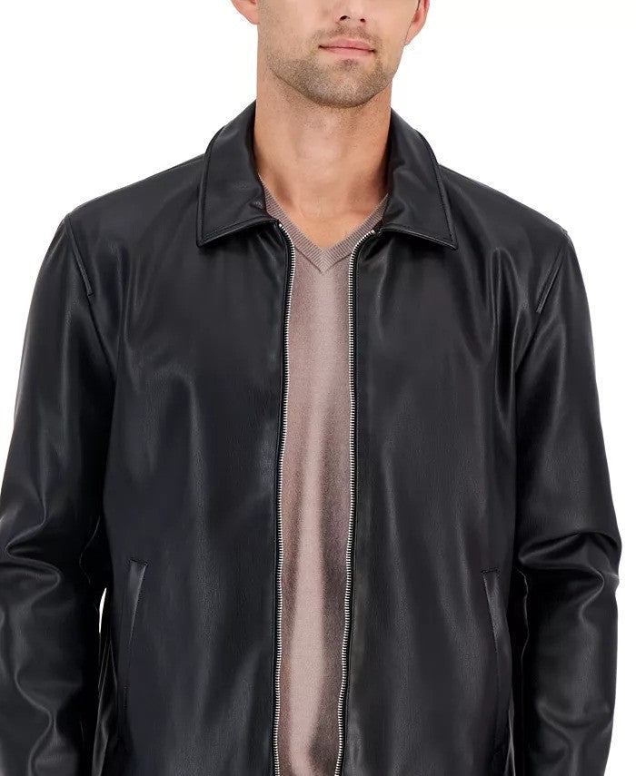 Translation missing: en.Alfani Men's Faux-Leather Jacket in Deep Black-XL 44-46