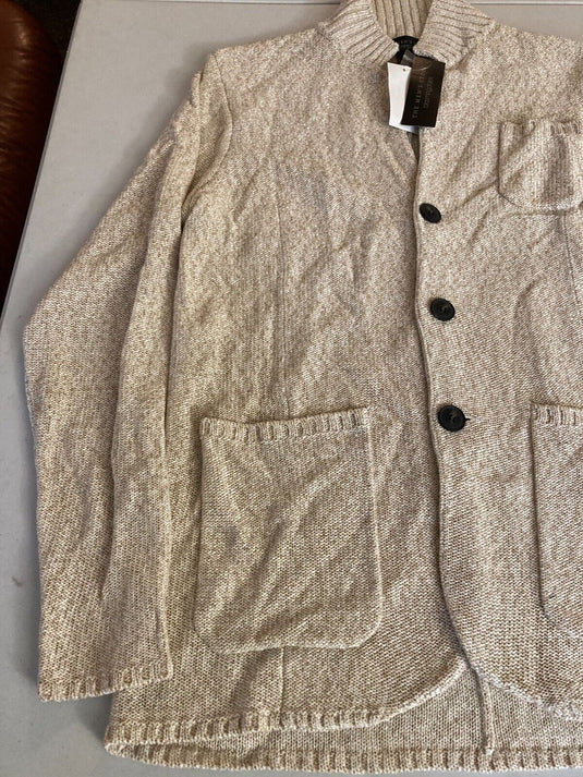 Translation missing: en.Major Department Store Designer Melange Knit Regular Fit Cardigan Sweater Sand-M