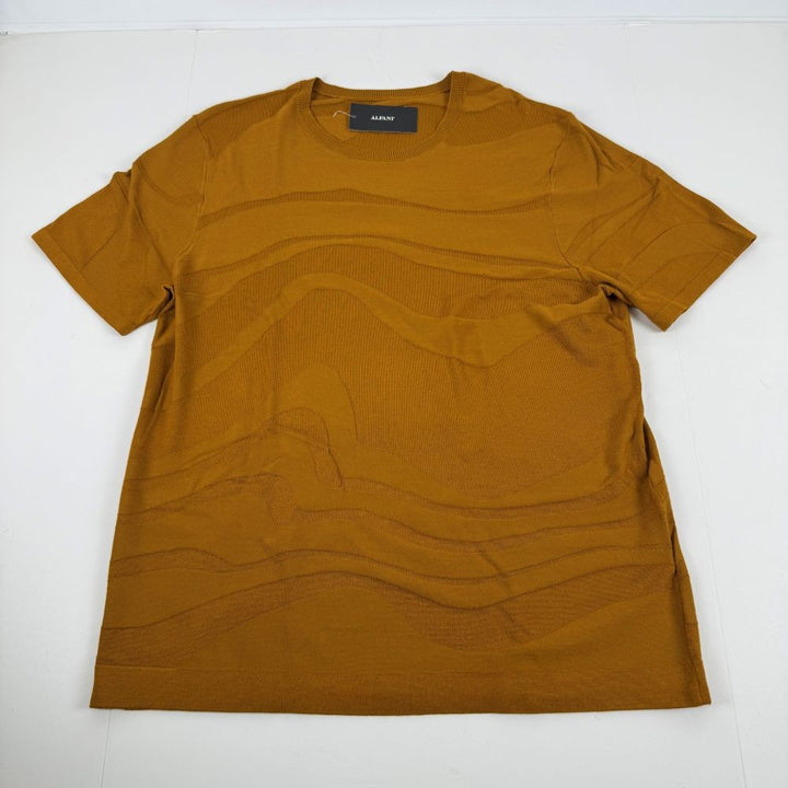 Translation missing: en.Alfani Men's Tonal Wave Jacquard T-Shirt Rayon/Nylon Light Amber-Large
