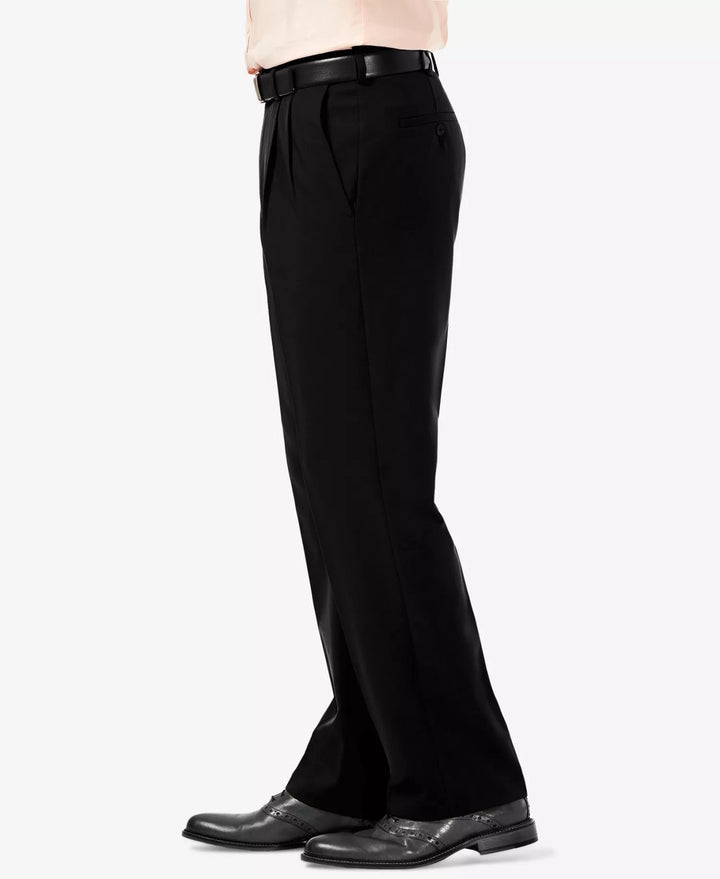 Translation missing: en.Haggar Men's Cool 18Pro Reg-Fit Expand Waist Pleated Dress Pants Black-44/29