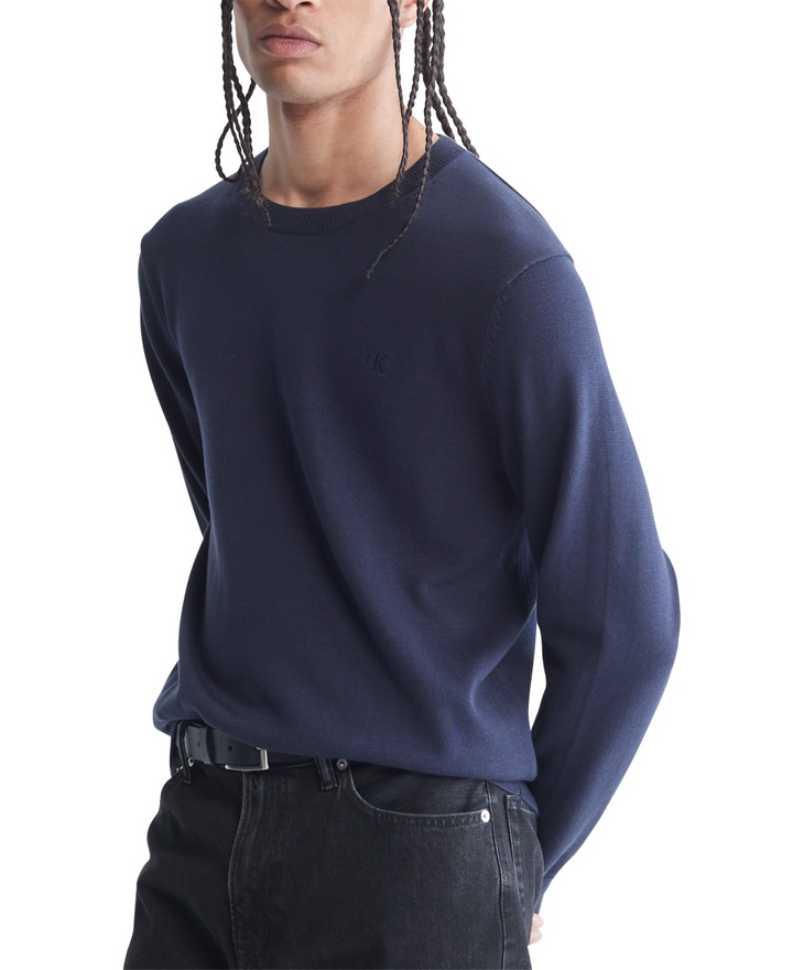Translation missing: en.Calvin Klein Men's Supima Cotton Crewneck Sweater Stormy Dark Sapphire Blue-2XL