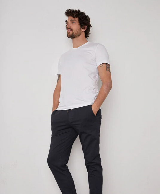 Translation missing: en.Velvet by Graham &amp; Spencer Jeremiah Drawstring Jogger Pants in Black-Large