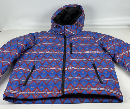 Translation missing: en.Club Room Men's Stretch Hooded Puffer Jacket Kings Patch Work Blue-Small