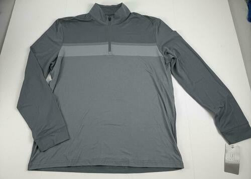 Translation missing: en.PGA Tour Chest Stripe Ombre Long Sleeve Quarter-Zip Golf Sweater Gray Size XL