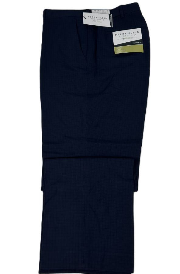 Translation missing: en.Perry Ellis Portfolio Men's Modern-Fit Stretch Resolution Dress Pants Navy-33/32