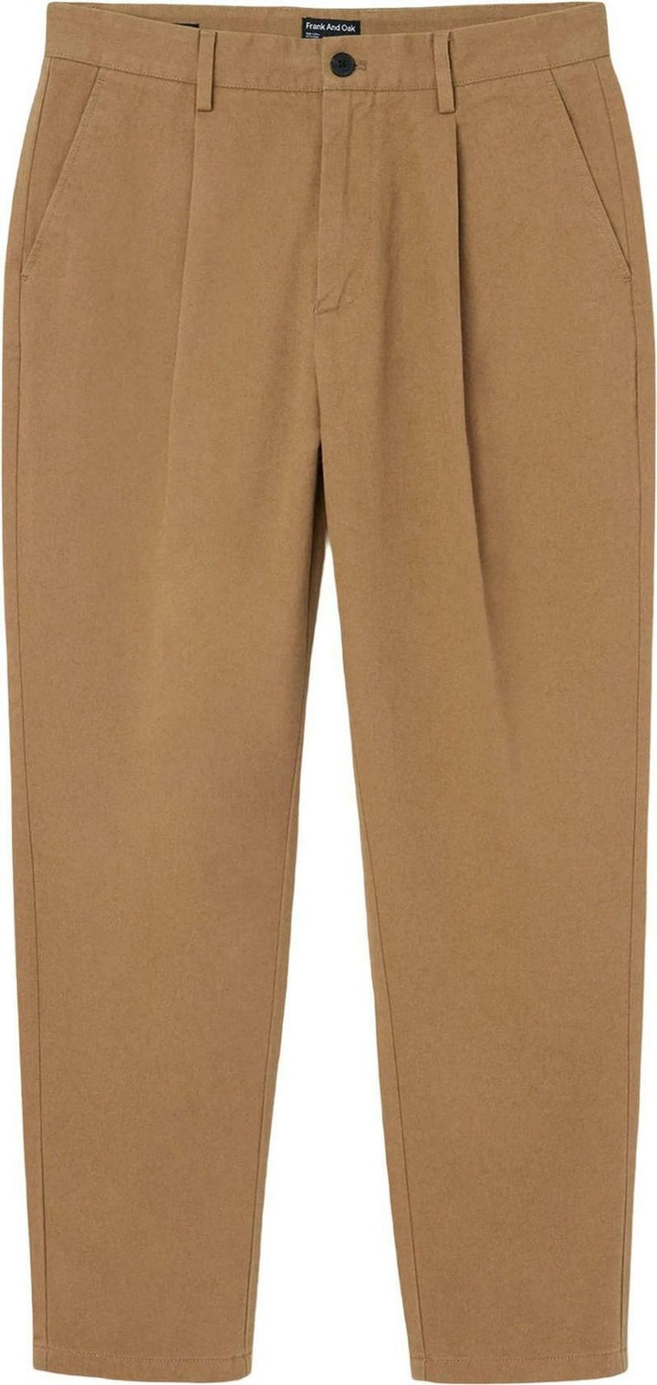 Translation missing: en.Frank and Oak Mens Jamie Relaxed-Tapered Fit Cropped Pleated Pants DK Yellow-36
