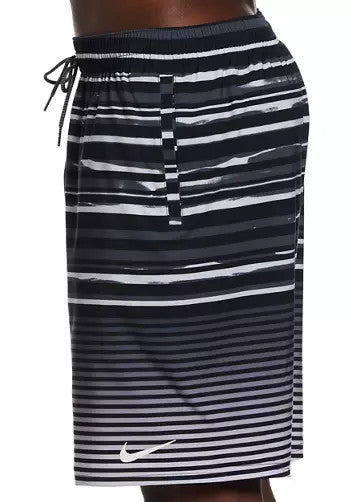 Translation missing: en.Nike Men's Stripe Breaker 9" Volley Shorts In Black-Size Small